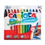 Conjunto Carioca Jumbo com 12 Marcadores - Corpo Maxi Octogonal - Tinta Super Lavável - Ponta Maxi Bloqueada de 6mm - Tampa Vent