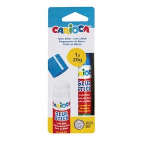 Cola em bastão Carioca 20g - Ideal para casa, escola e escritório - Cola papel, fotos, tecidos e muito mais - Sem solventes - Co