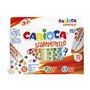 Carioca Stamperello Pacote com 12 Marcadores de Ponta Dupla - Ponta Cônica - Ponta para Carimbo - Tinta Lavável - Cores Sortidas