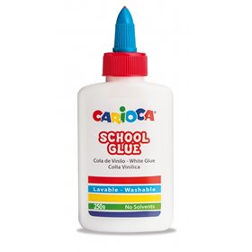 Cola branca Carioca 250g - Tampa dosadora - Adequada para papel e cartão - Seca transparente - Sem solventes - Branca