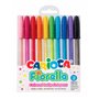 Carioca Fiorella - Pacote com 10 Canetas de Tinta Gel Coloridas - Ponta Esferográfica de 1mm - Corpo Transparente Fluorescente -