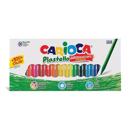 Pacote com 30 massinhas de modelar Carioca - Extra limpas - Não mancham as mãos - Duram três vezes mais - Cores vibrantes e lavá