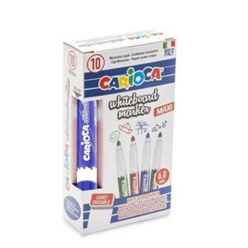 Marcador para quadro branco Carioca Maxi - Tampa com clipe - Apaga facilmente - Seca rapidamente - Ponta de 6 mm - Azul