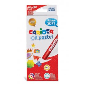 Conjunto de 12 pastéis a óleo Carioca - Corpo Maxi Ø 10mm - Laváveis - Resistentes à luz - Fáceis de misturar - Podem ser usados