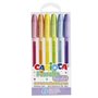 Carioca Fiorella - Pacote com 6 Canetas de Tinta Gel Coloridas - Ponta Esferográfica de 1mm - Corpo Transparente em Tons Pastel 