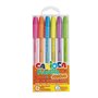 Carioca Fiorella Neon - Pacote com 6 Canetas de Tinta Gel Coloridas - Ponta Esferográfica de 1mm - Corpo Transparente Fluorescen