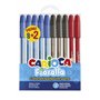Conjunto de 8+2 Canetas Esferográficas Carioca Fiorella Ø 1mm - Corpo Transparente - Escrita Brilhante e Colorida - Cores Sortid