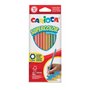 Conjunto de 12 lápis de cor Carioca Supercolor - Corpo hexagonal de madeira - Cores intensas e alta opacidade - Mina de 3,3 mm -