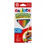 Conjunto de 12 lápis de cor Carioca Supercolor - Corpo triangular de madeira - Cores intensas e alta opacidade - Mina de 3,5 mm 