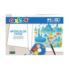 Kit de Aquarela Carioca com 15 Folhas A4 - Papel 300gsm - Evita que as Cores Transpareçam