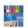 Conjunto de 8 Marcadores de Tinta Acrílica Carioca - Ponta Redonda Média 1,8-2,5mm - Tinta à Base de Água - Alta Cobertura - Cor