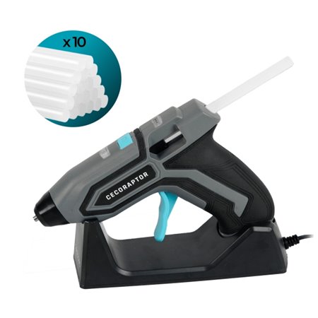 Pistola de Cola Quente Cecotec CecoRaptor Perfect Fix 360 X-Treme - Autonomia de 30 minutos - Base de carregamento - Bateria de 