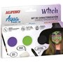 Conjunto de Maquiagem Alpino Aqua Witch - 3 Pós Compactos + Cera Preta + Pincel + Esponja