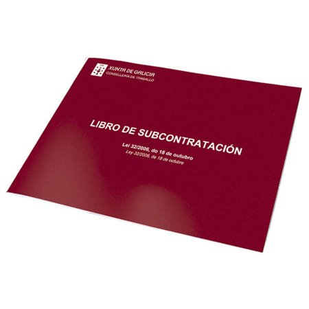 Livro de Subcontratação Dohe A4 Paisagem Galego/Espanhol - 10 Folhas Numeradas - Folhas Autocopiativas
