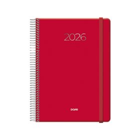 Agenda Anual Dohe Denver - Um dia por página - Sábado e domingo na mesma página - Fecho elástico - Tamanho 15x21cm - Vermelha