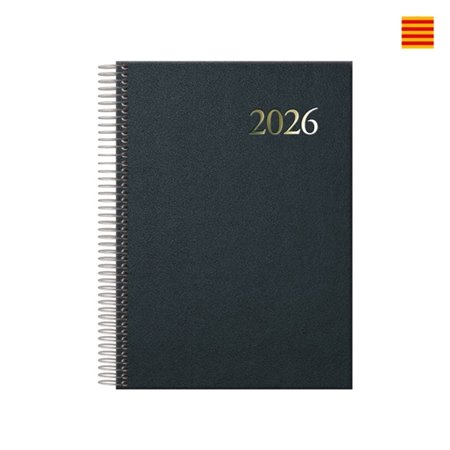 Agenda Anual Espiral Dohe Segovia em Catalão - Um Dia por Página - Sábado e Domingo na Mesma Página - Tamanho 14x20cm - Preta