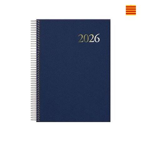 Agenda Anual Espiral Dohe Segovia em Catalão - Um Dia por Página - Sábado e Domingo na Mesma Página - Tamanho 14x20cm - Azul
