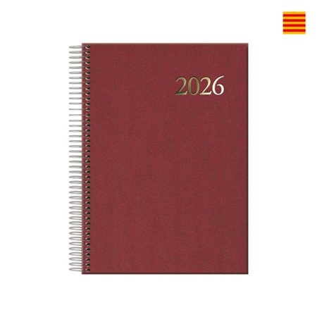Agenda anual Dohe Segovia com espiral, em catalão - Um dia por página - Sábado e domingo na mesma página - Tamanho 14x20cm - Cor