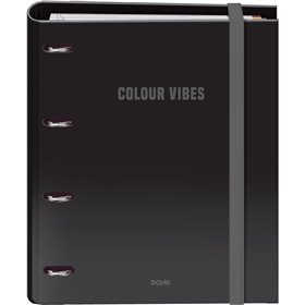 Pasta Dohe Colour Vibes com 4 argolas, argolas mistas de 35 mm, refil com 100 folhas, quadriculado de 5 mm - Formato A4 - Fecho 