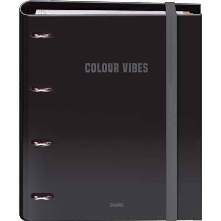 Pasta Dohe Colour Vibes com 4 argolas, argolas mistas de 35 mm, refil com 100 folhas, quadriculado de 5 mm - Formato A4 - Fecho 