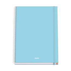 Caderno espiral Dohe Serenity A4, 100 folhas microperfuradas, quadriculado de 5 mm - Capa dura, papelão pautado - Fecho elástico