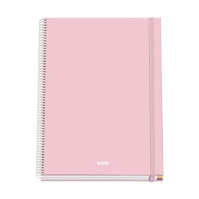 Caderno espiral Dohe Serenity A4, 100 folhas microperfuradas, quadriculado de 5 mm - Capa dura, papelão pautado - Fecho elástico