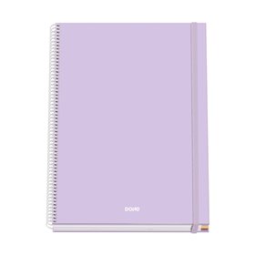 Caderno espiral Dohe Serenity A4, 100 folhas microperfuradas, quadriculado de 5 mm - Capa dura de cartão - Fecho elástico - Elás