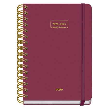 Agenda Escolar Premium Dohe 26/27 - Formato A5 - Agenda Semanal - Papel Offset Creme 80g - Capa de Cartão Laminado - Encadernaçã