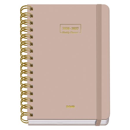 Agenda Escolar Premium Dohe 26/27 - Formato A5 - Um dia por página - Papel offset creme 80g - Capa de cartão laminado - Encadern