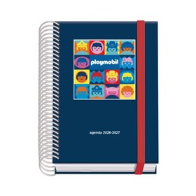 Agenda Escolar Dohe Prime Playmobil 26/27 - Formato A6 - Um dia por página - Papel offset creme 70g - Capa de cartão laminado - 