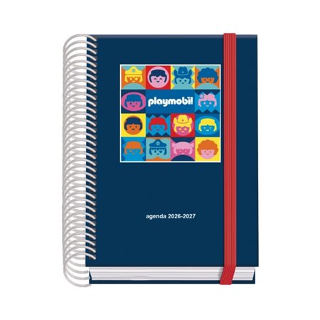 Agenda Escolar Dohe Prime Playmobil 26/27 - Formato A6 - Um dia por página - Papel offset creme 70g - Capa de cartão laminado - 