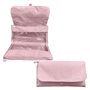 Estojo duplo Dohe Serenity - Aba com bolso interno - Zíper - Janelas transparentes - Poliéster - 22x11x6cm - Rosa