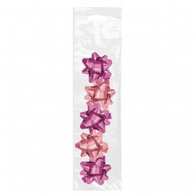 Dohe Chic Pacote com 5 Laços para Presente - Formato de Estrela - Tamanho 5,6cm - Rosa
