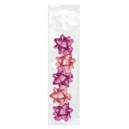 Dohe Chic Pacote com 5 Laços para Presente - Formato de Estrela - Tamanho 5,6cm - Rosa