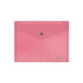 Envelope para documentos Dohe A5 - Fecho de pressão - Polipropileno translúcido de 150 mícrons - Rosa