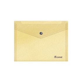 Envelope para documentos Dohe A5 - Fecho de pressão - Polipropileno translúcido de 150 mícrons - Amarelo