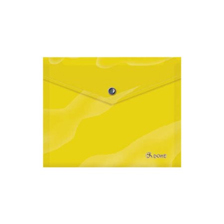 Envelope para documentos Dohe A5 - Fecho de pressão - Polipropileno opaco de 150 mícrons - Amarelo