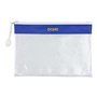 Estojo com fecho de correr Dohe em PVC - 24x17,5mm - Resistente à água - Ideal para documentos A5 - Azul/Transparente