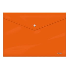 Envelope para Documentos Dohe Folio - Fecho de Pressão - Polipropileno Cristal Opaco de 200 Microns - Laranja