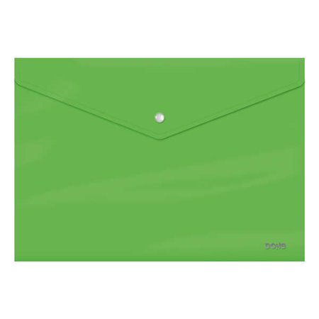 Envelope para Documentos Dohe, Tamanho Fólio - Fecho de Pressão - Polipropileno Cristal Opaco de 200 Microns - Verde