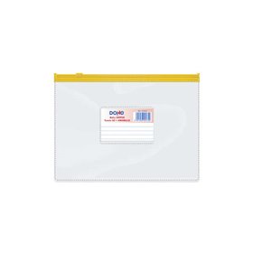 Sacola horizontal com zíper Dohe, PVC transparente de 150 mícrons - Tamanho A5 - Abertura superior - Fecho hermético com zíper