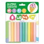 Kit Alpino com 10 bastões de massinha de modelar de 17g + 4 moldes - Muito flexível - Pode ser misturado - Sem glúten - Cores pa