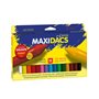 Conjunto de 15 giz de cera macios Alpino Maxidacs para crianças - Tamanho extra grande 120 mm x 14 mm - Etiqueta anti-borrões - 