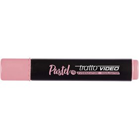Marcador fluorescente pastel Tratto Video - Ponta chanfrada - Tinta à base de água - Secagem rápida - Rosa toranja