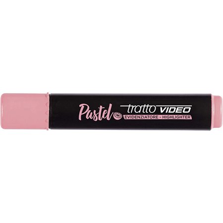 Marcador fluorescente pastel Tratto Video - Ponta chanfrada - Tinta à base de água - Secagem rápida - Rosa toranja