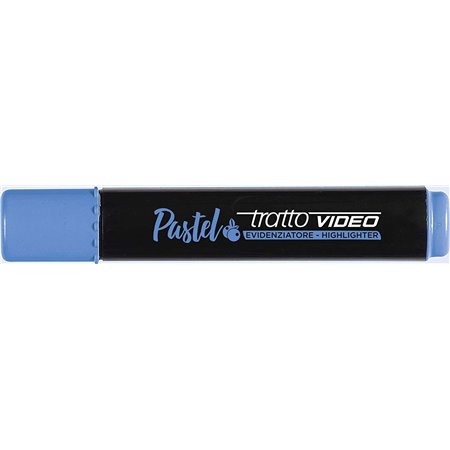 Marcador fluorescente pastel Tratto Video - Ponta chanfrada - Tinta à base de água - Secagem rápida - Azul mirtilo