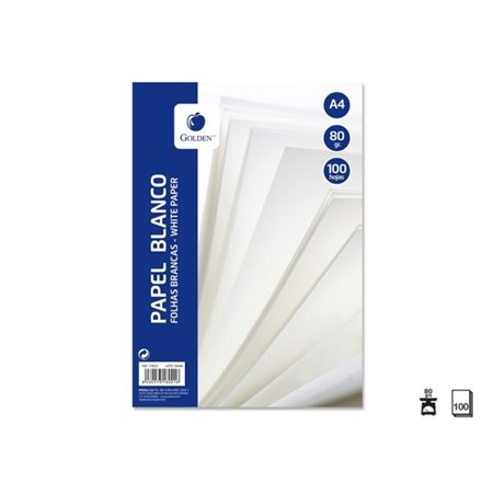 Papel Golden Resmilleria, 100 folhas, 80 g/m², liso - Formato A4