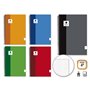 Caderno espiral dourado extra, 4º ano, 80 folhas, papel de 90 g/m², quadriculado, margens reforçadas, capa pautada, cores sortid
