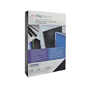 GBC PolyOpaque Pacote com 100 capas para encadernação A4 - 300 mícrons - Preto