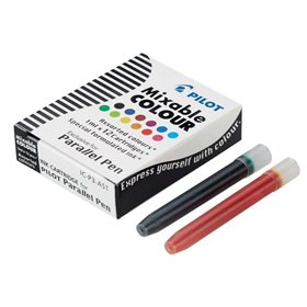 Pacote com 12 Refis Pilot para Caneta Tinteiro Parallel - Capacidade de 1ml - Cores Sortidas